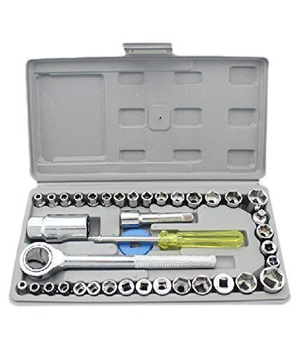 40 in 1 Wrench Tool Kit & Screwdriver & Socket Set Automobile Motorcycle Tool Box Set